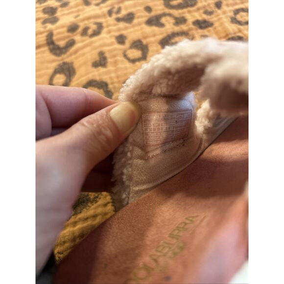 Koolaburra Ugg Sherpa Leather Slides Platform Pink Women’s Size 5 Sandals - Picture 7 of 7